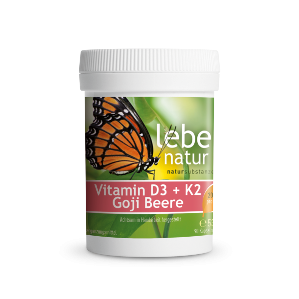 lebe natur® Vitamin D3 + K2 + Goji Beere 90er